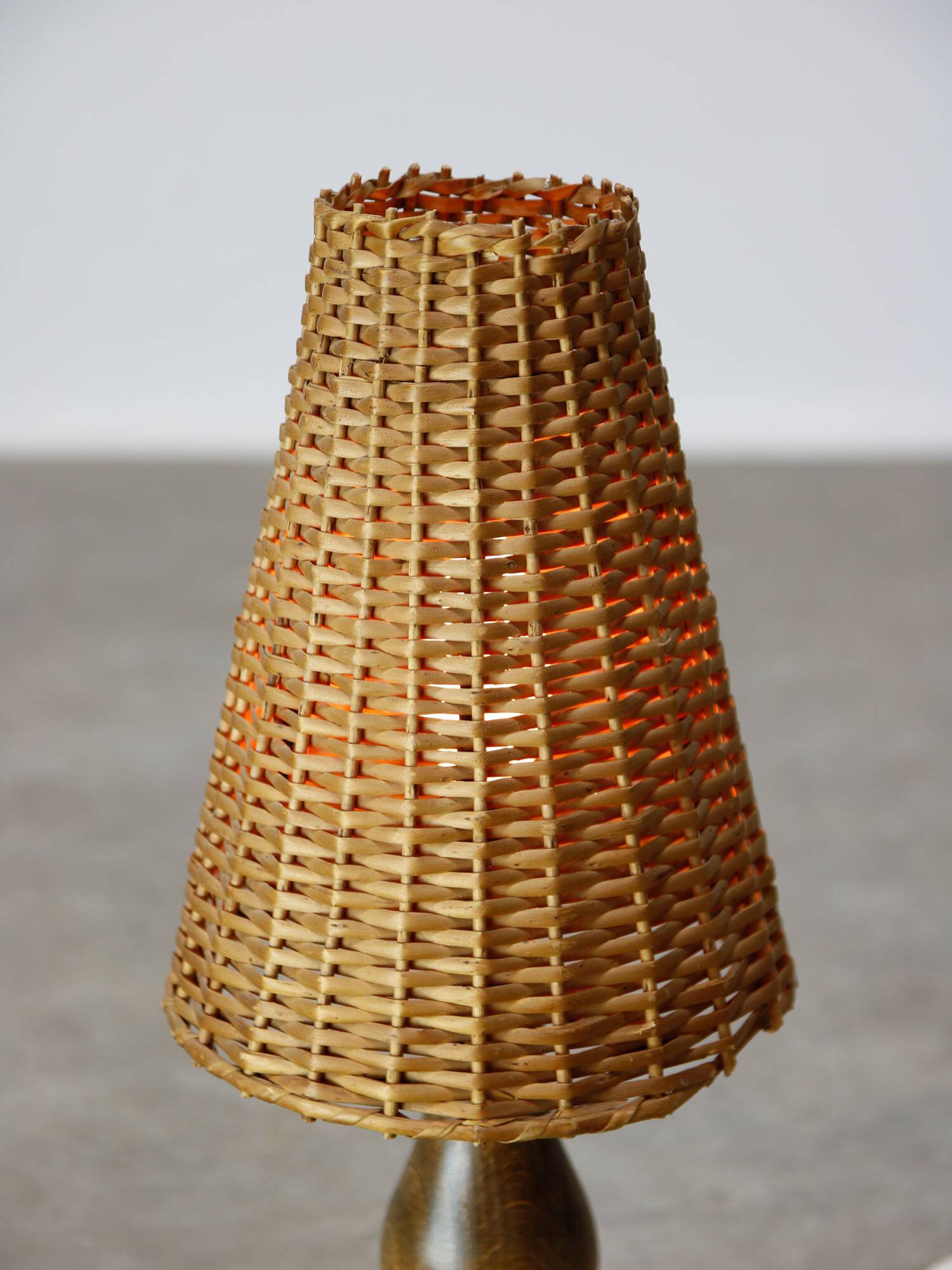 Vintage Italian Wicker Table Lamp