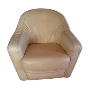 Fauteuil club cuir pleine fleur