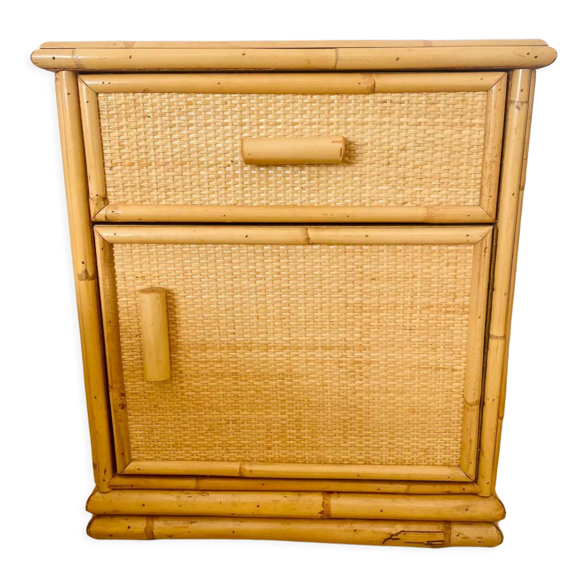 Bedside rattan bedside table