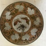 Indian enamelled copper basket tray