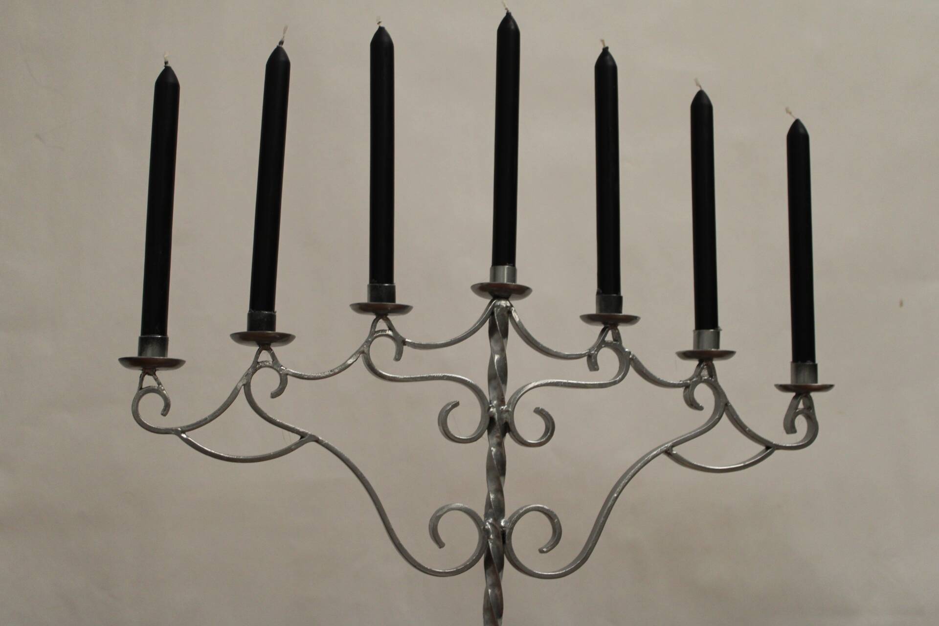 7-candle Christmas candlestick in silver painted steel Sweden