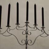 7-candle Christmas candlestick in silver painted steel Sweden