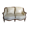 Cream leather toad sofa