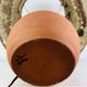 Terracotta globe lamp with a wool shade from the 1960s.