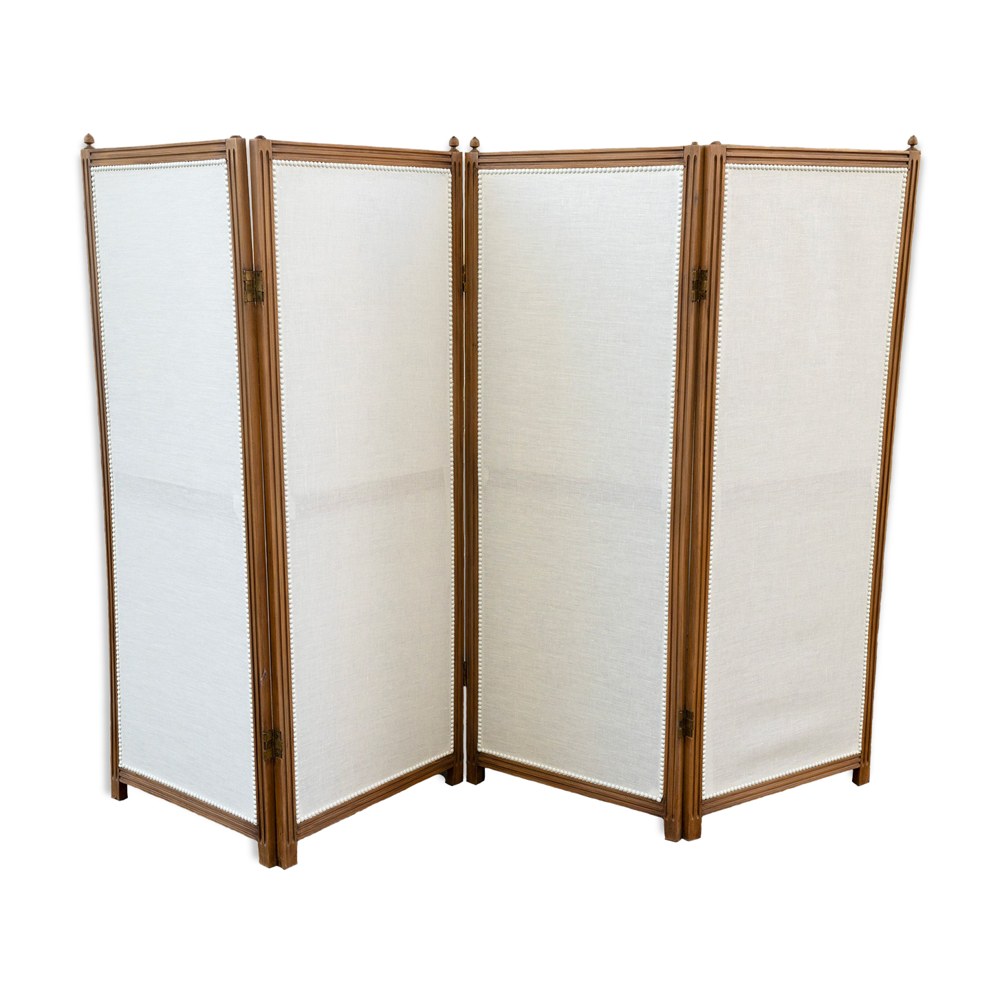 Wood and linen screen