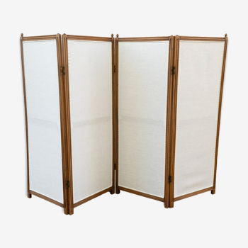 Wood and linen screen