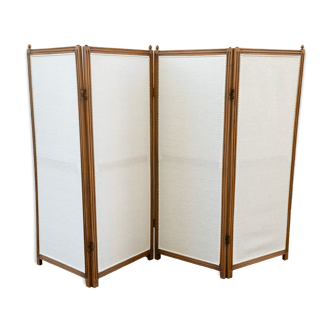 Wood and linen screen