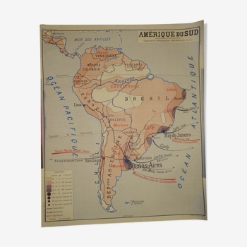 Carte d'école "Amérique du nord Amérique du sud"