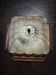 Wall ceiling lamp wood and (amber) glass 1960s moulded