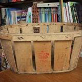 Wooden crate with slats strapping Stamp Mussy red Storage