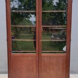 Mahogany library showcase Louis XVI style