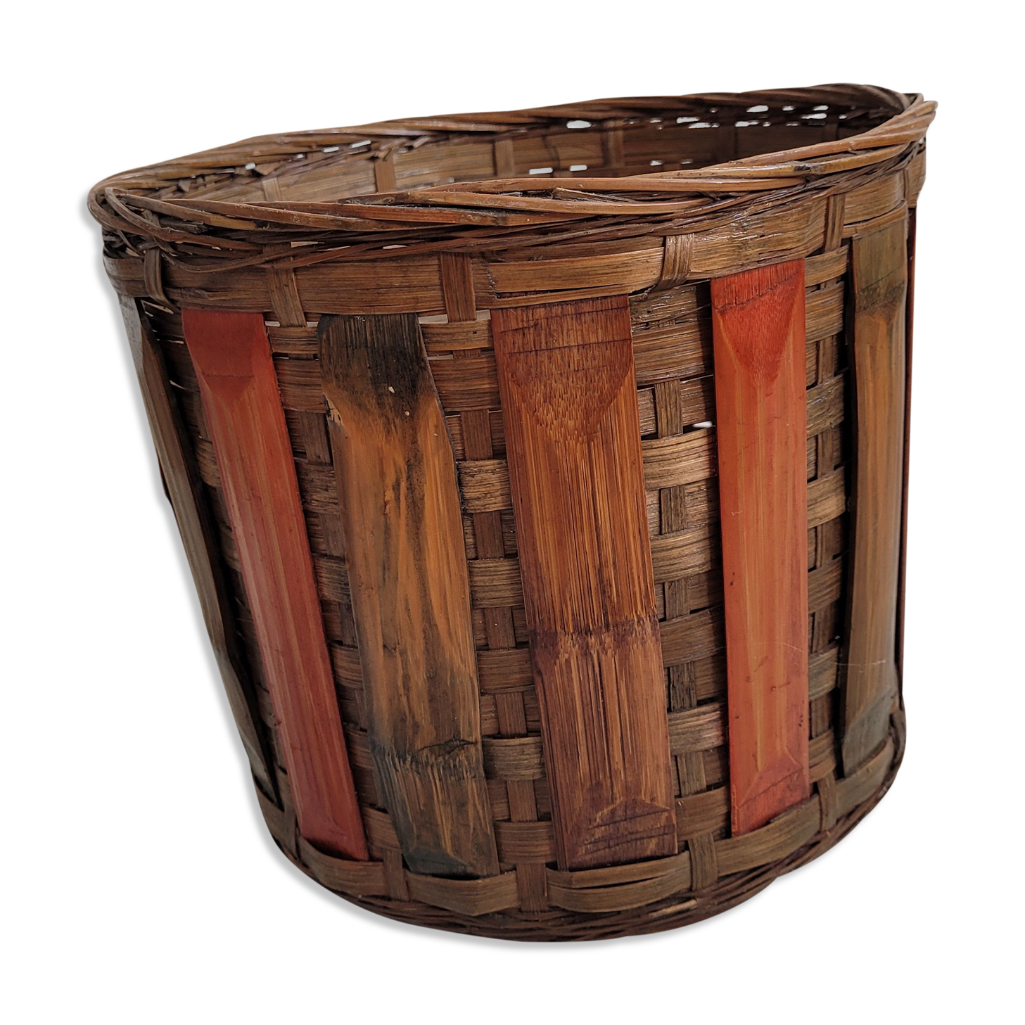 Wooden rattan basket