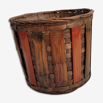 Wooden rattan basket