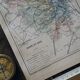 Map of Seine-et-Oise, France. Antique printed in 1889.