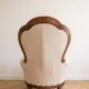 Pair of Voltaire armchairs in wood and gingham fabric.