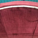 Red velvet sofa English style Chippendale 1950