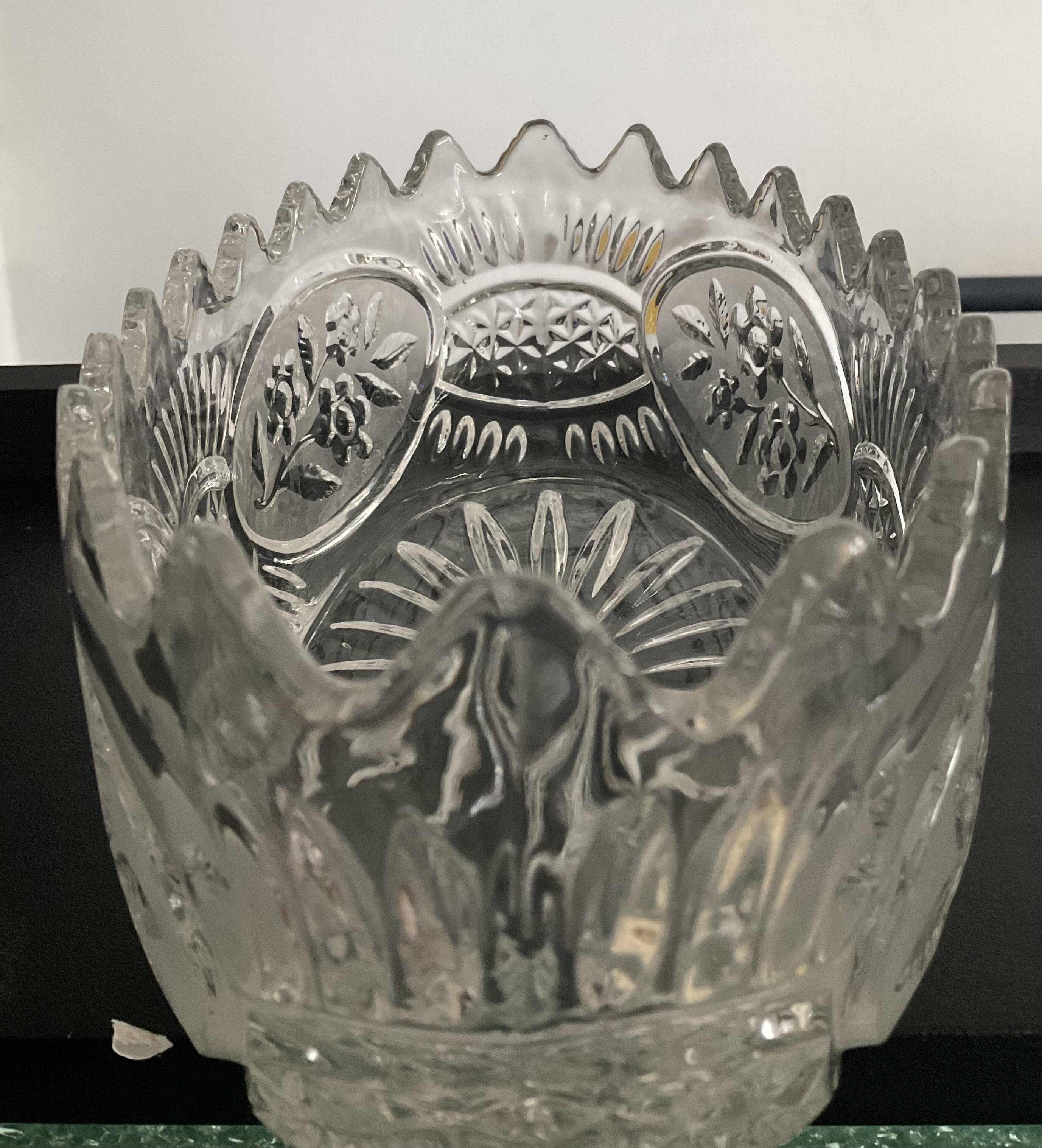 70s moulded glass fruit bowl