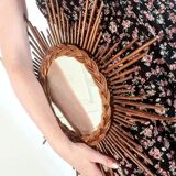 Rattan sun mirror