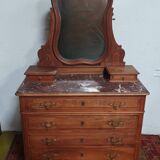 Commode coiffeuse Louis XV en noyer