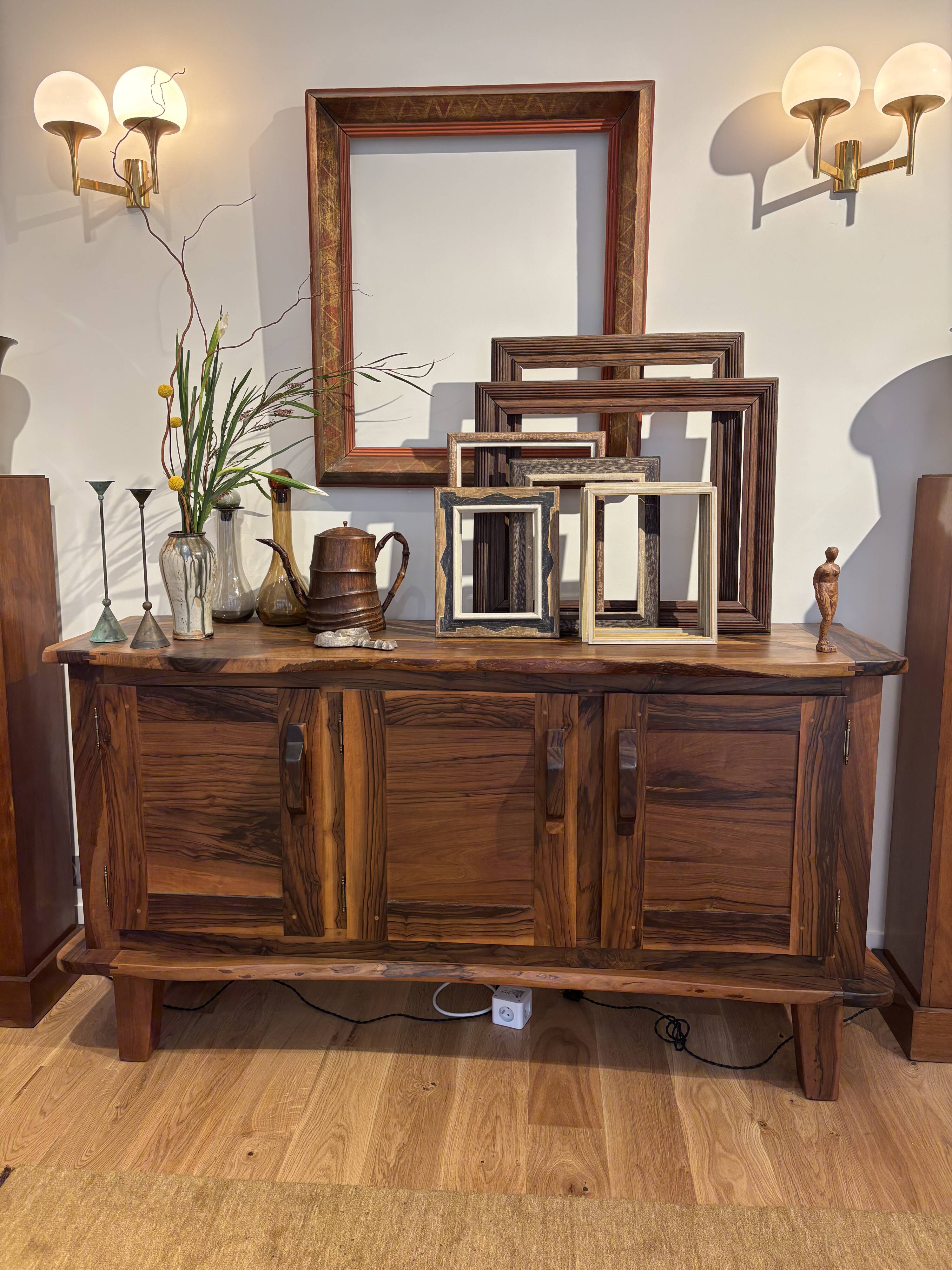 Brutalist enfilade in olive wood, 1952