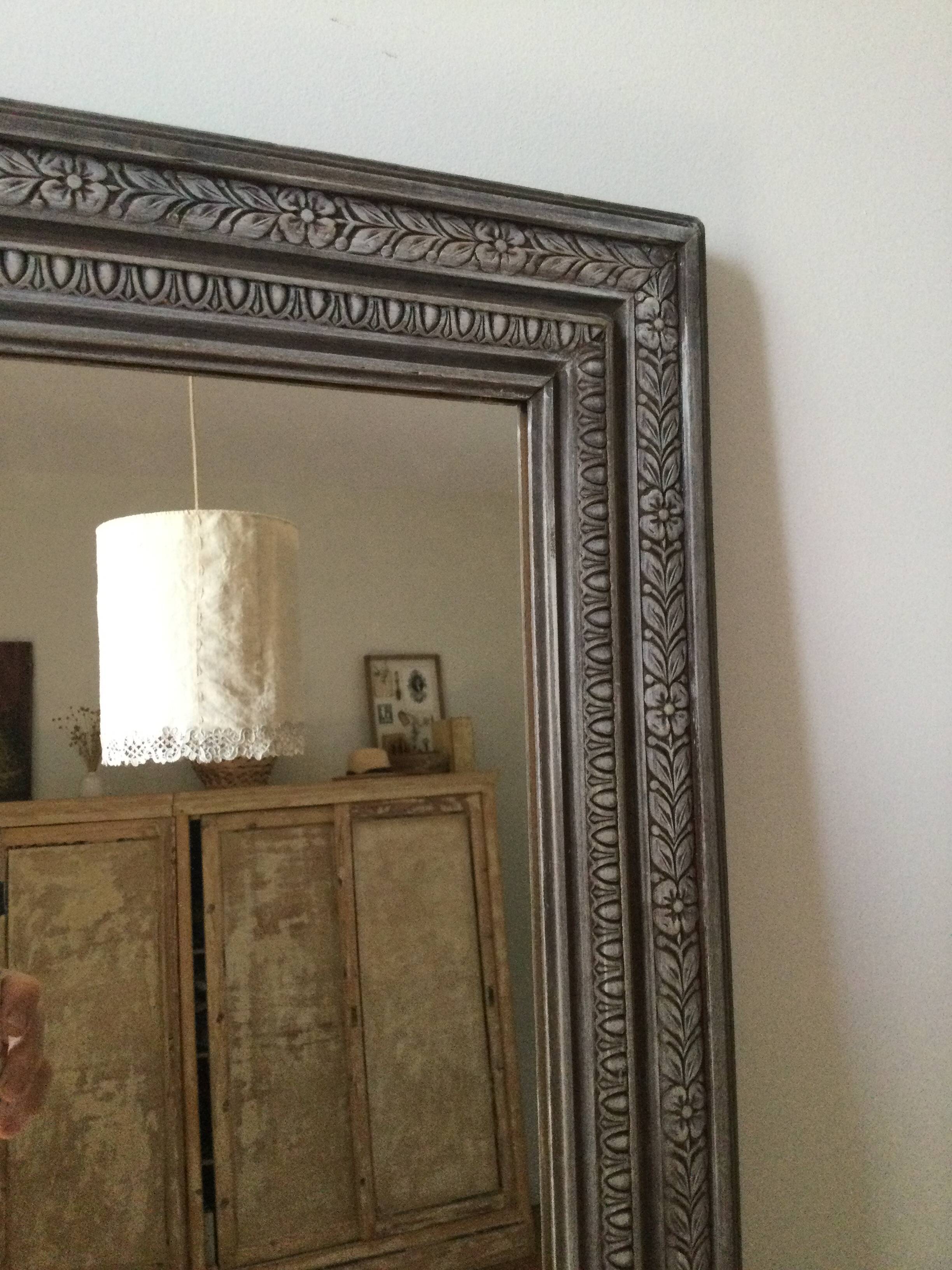 Antique patinated wood mirror