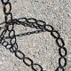 Vintage floor lamp from the 50s in blackened iron in the shape of a chain