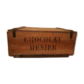 Wooden chocolate advertising box menier