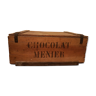 Wooden chocolate advertising box menier