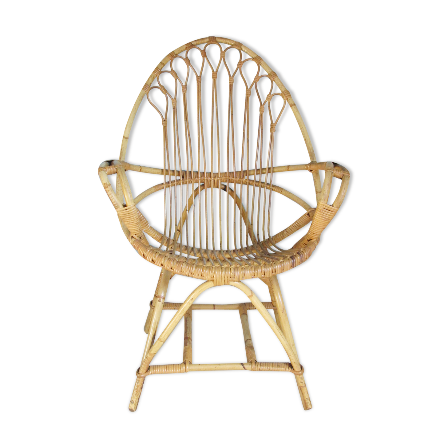 Fauteuil rotin coquille