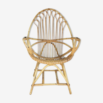 Rattan shell chair