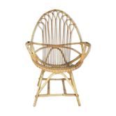 Fauteuil rotin coquille