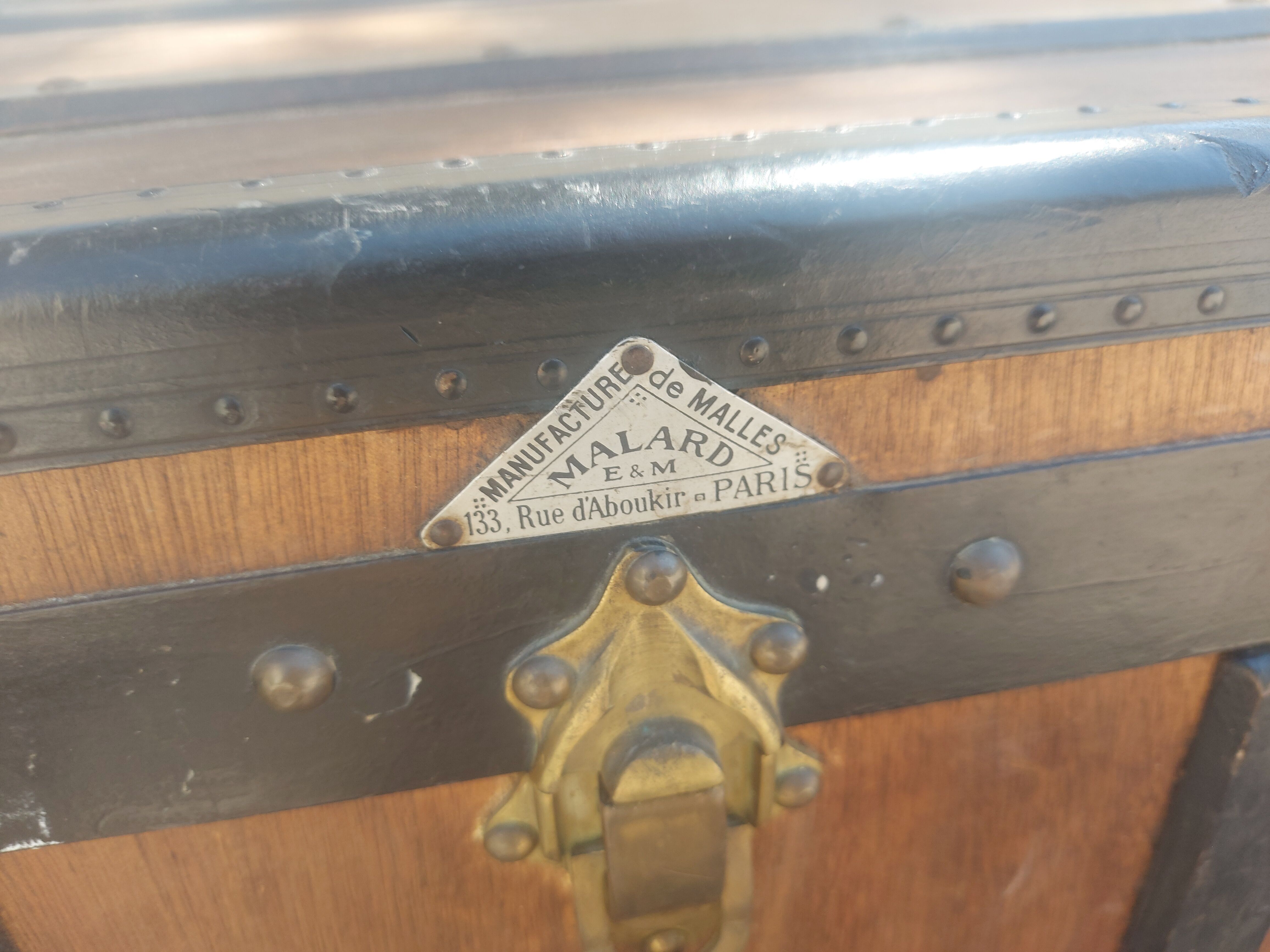Old travel trunk , Malard trunk factory , Paris