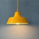 Small vintage yellow industrial pendant light