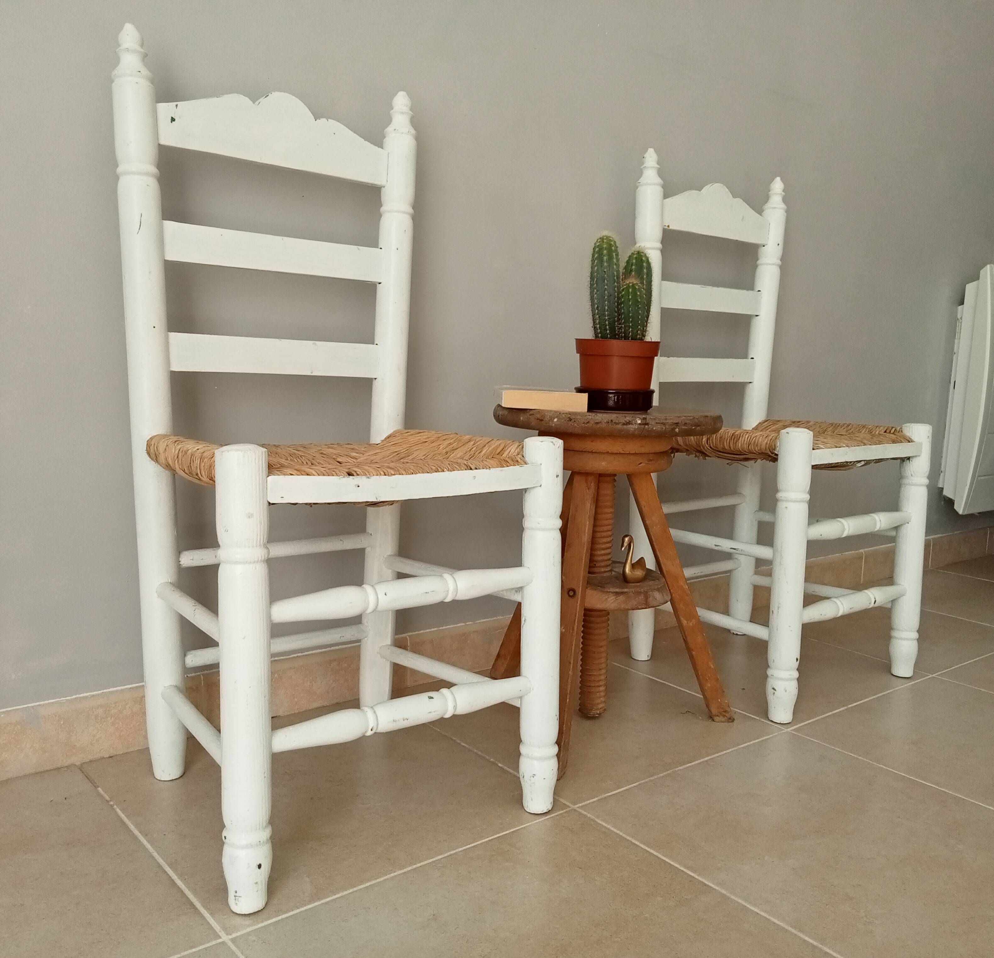 Paire de chaises ancienne paillé années 30/40