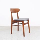 Farstrup teak wooden chairs with new skai, 1960s