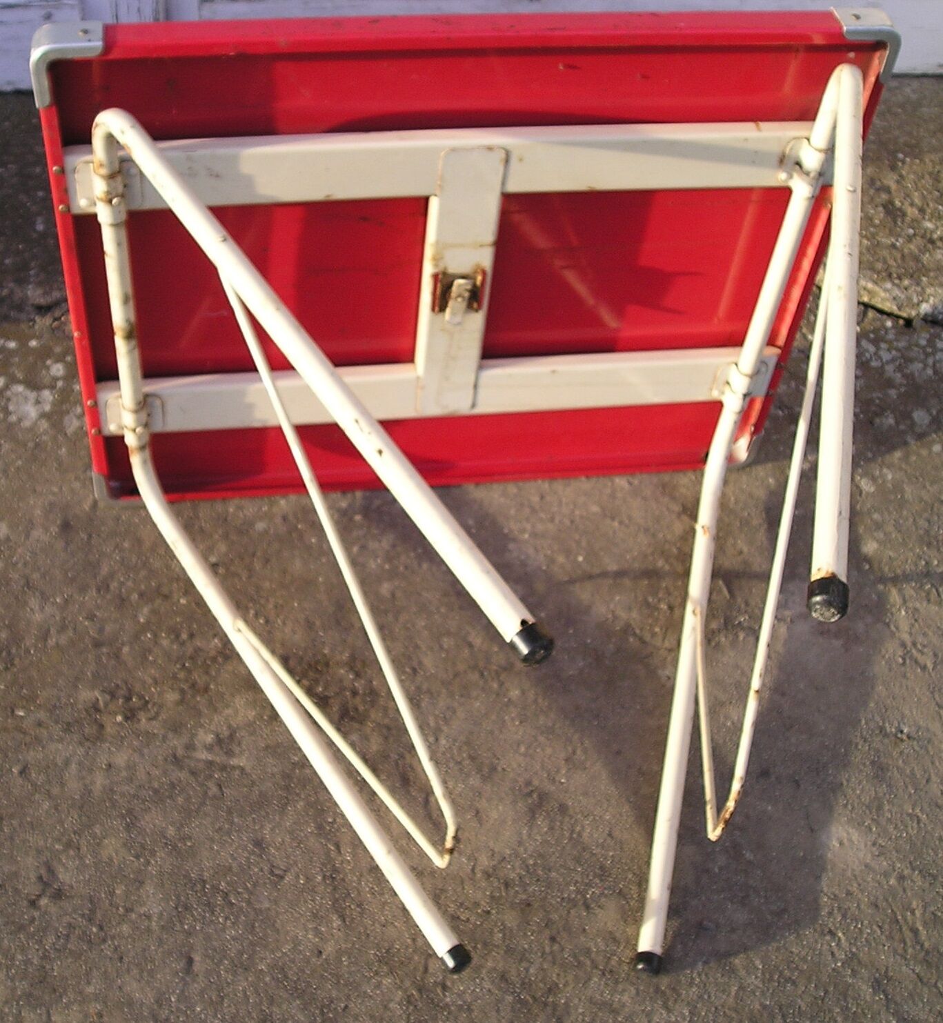 Small folding camping SOUPLEX, vintage 60s metal table