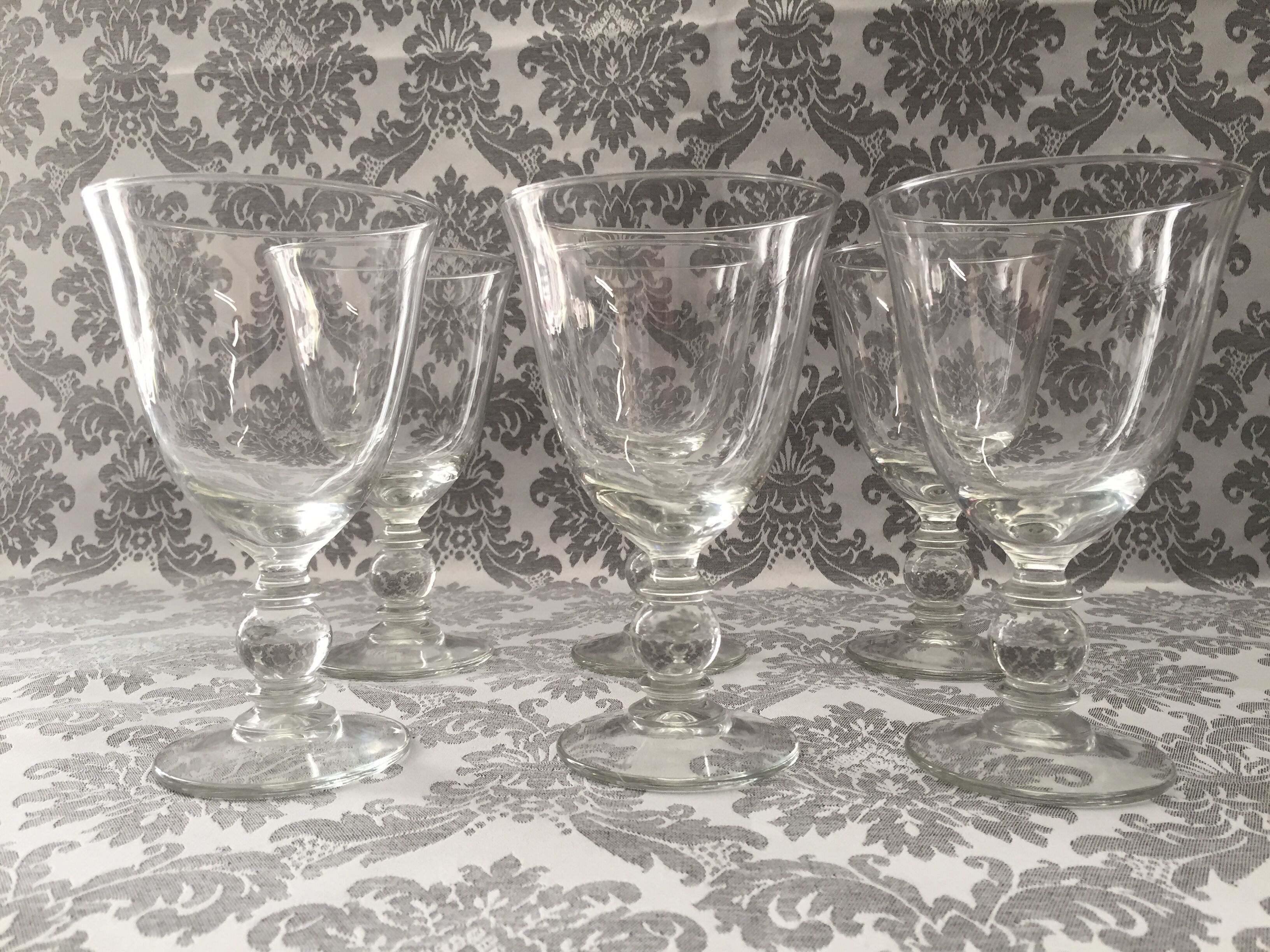 CHAMPAGNE SERVICE COINTREAU WINE WATER 6 GLASSES CRISTAL