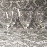 CHAMPAGNE SERVICE COINTREAU WINE WATER 6 GLASSES CRISTAL