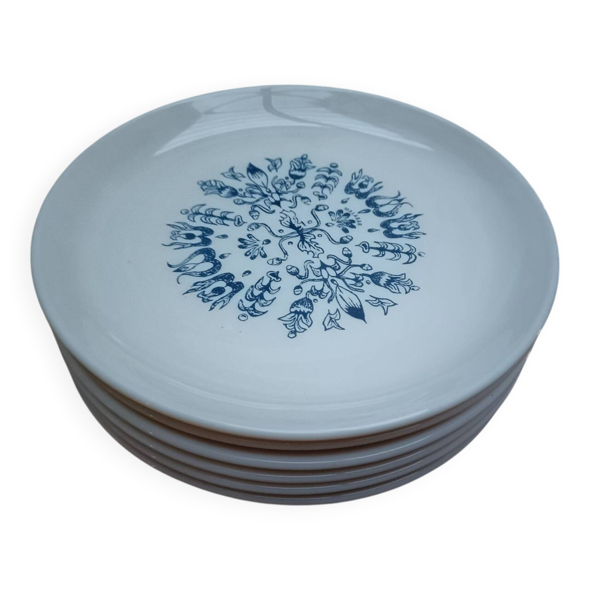 Six assiettes Sovirel, Malabar