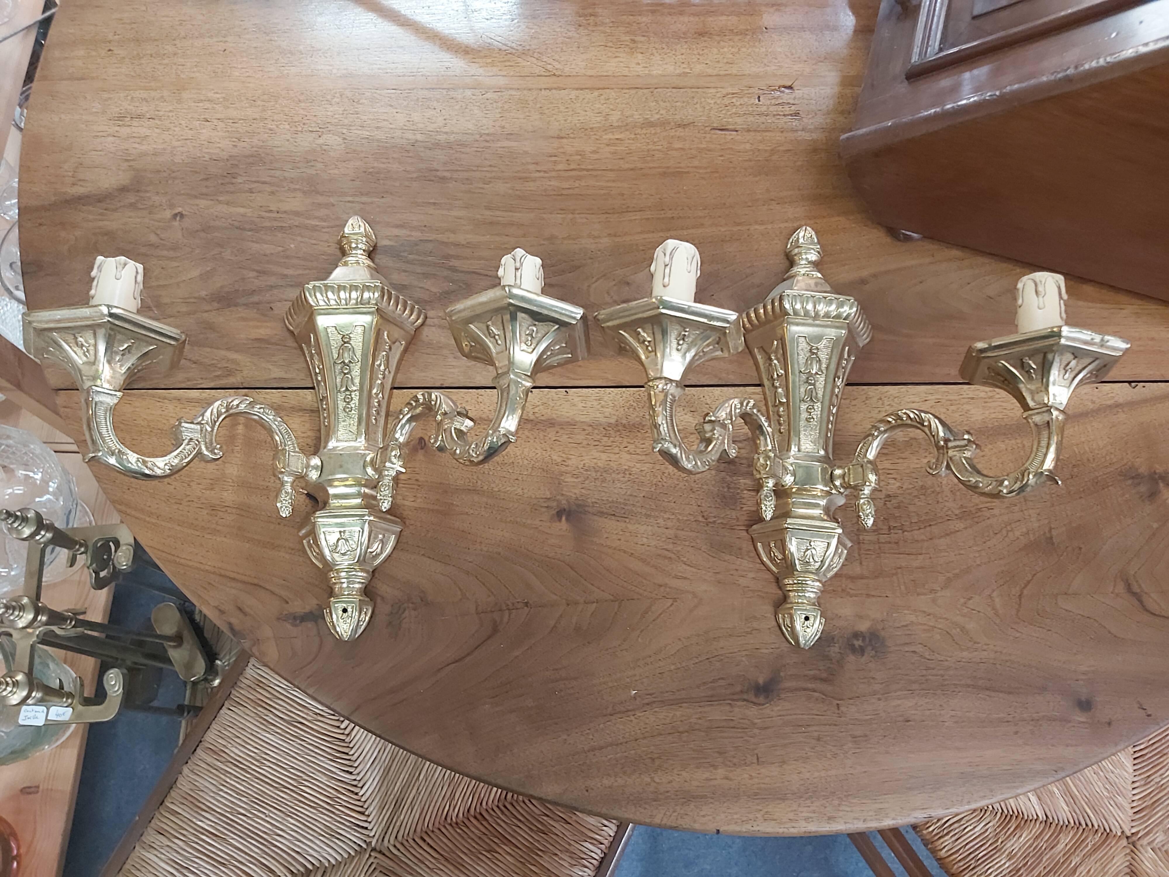 Pair of bronze sconces