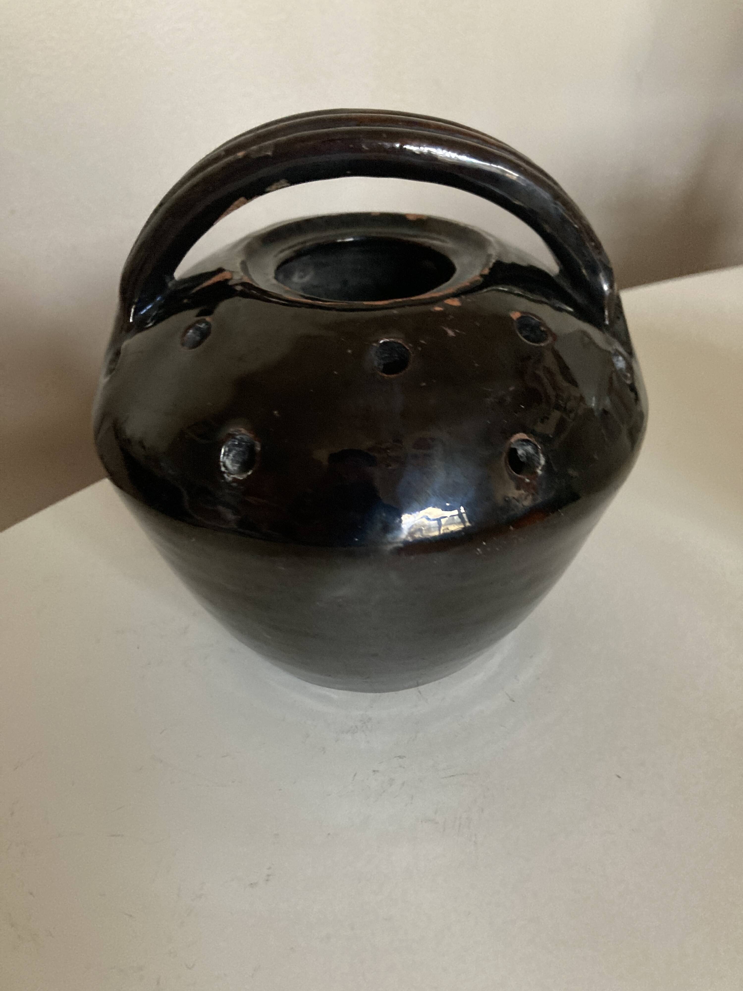 Flower vase in glazed earthenware from Biot 1950