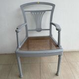 Chaise en bois, assise en rotin