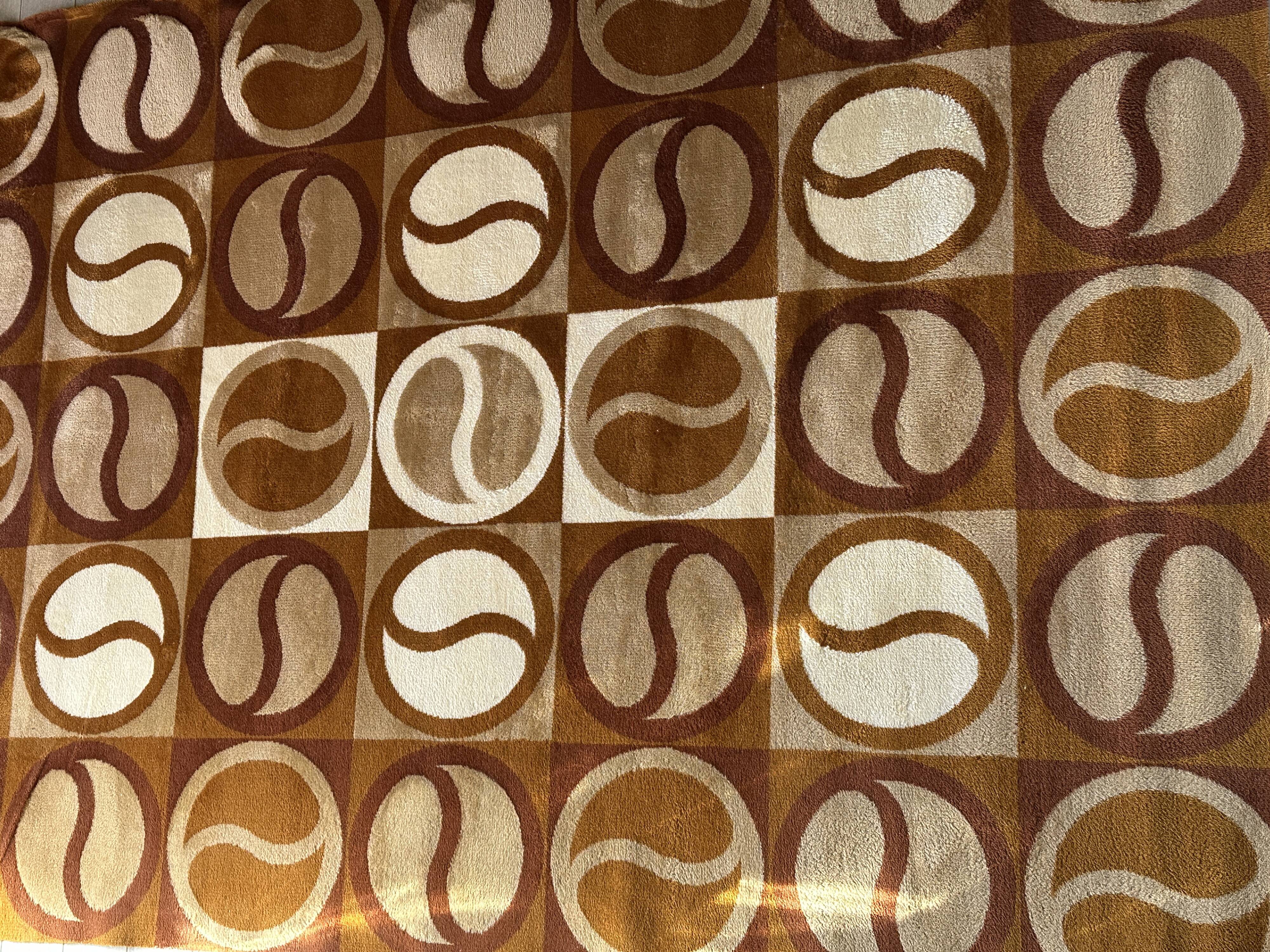 Grand tapis géométrique années 70 scandinave Space Age