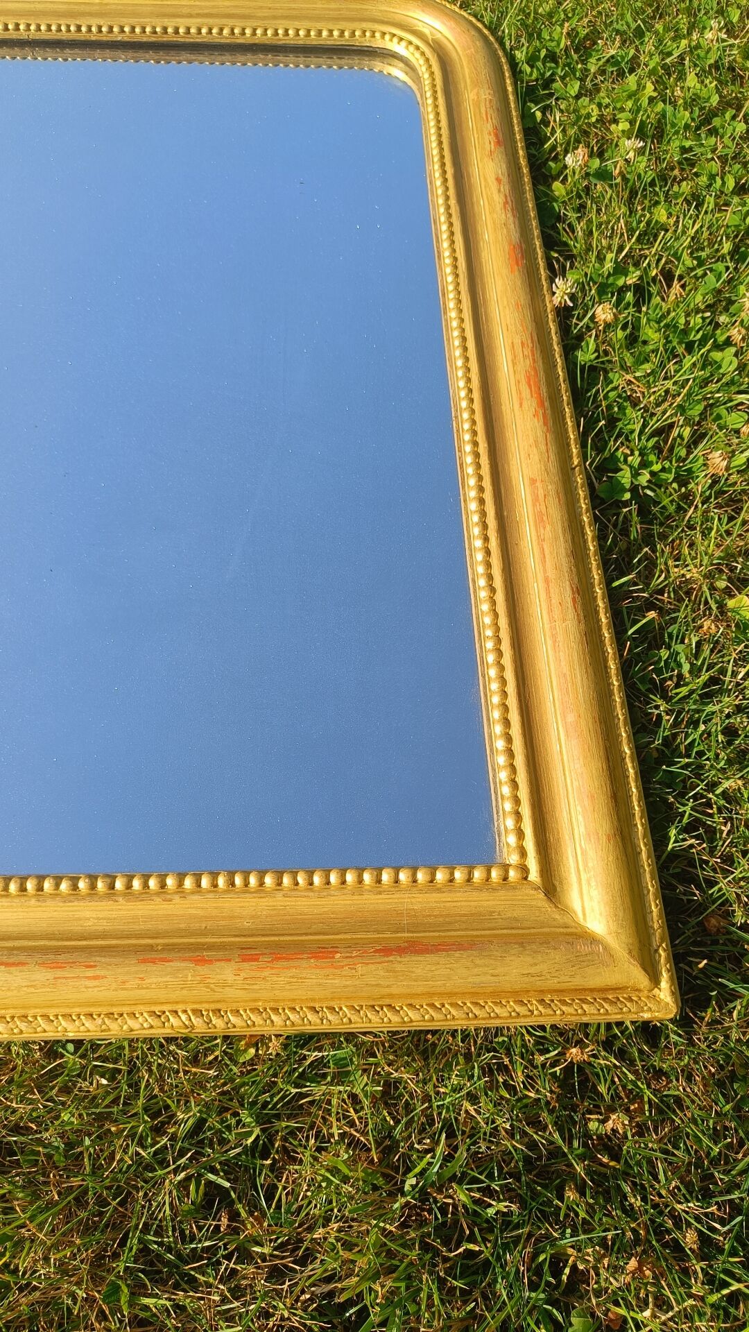 Antique gilded patinated Louis-Philippe mirror