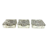 Lot de 3 Photophores Cubiques en Verre Massif