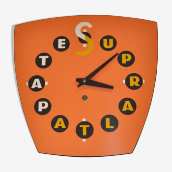 60s orange formica clock