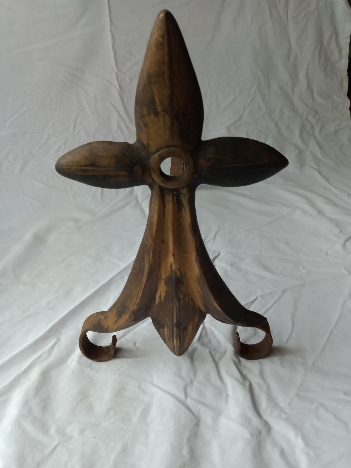 Bronze lily andirons