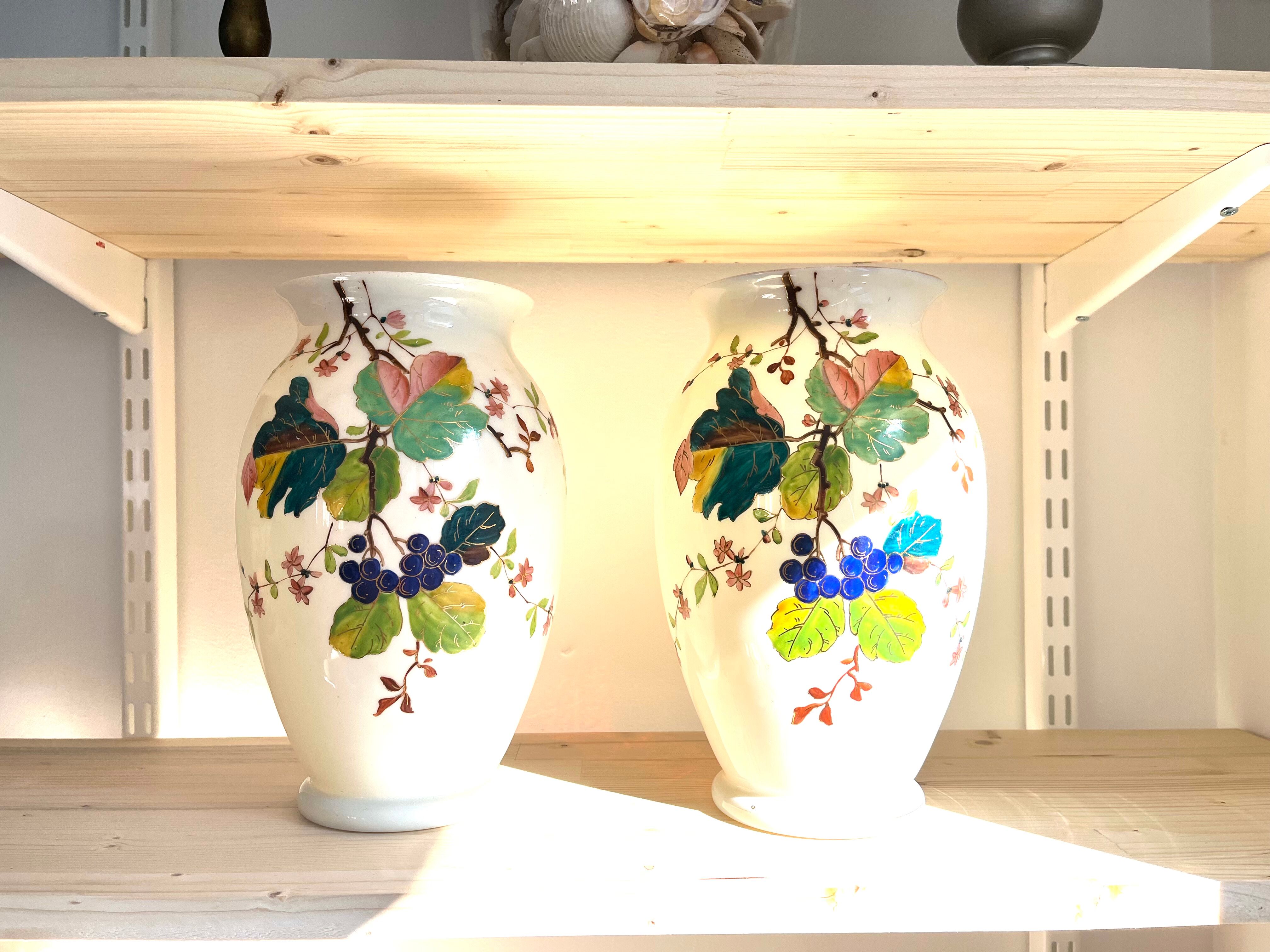 Pair of opaline vases early twentieth century
