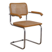 Fauteuil Cesca en bois metal et cannage 1970