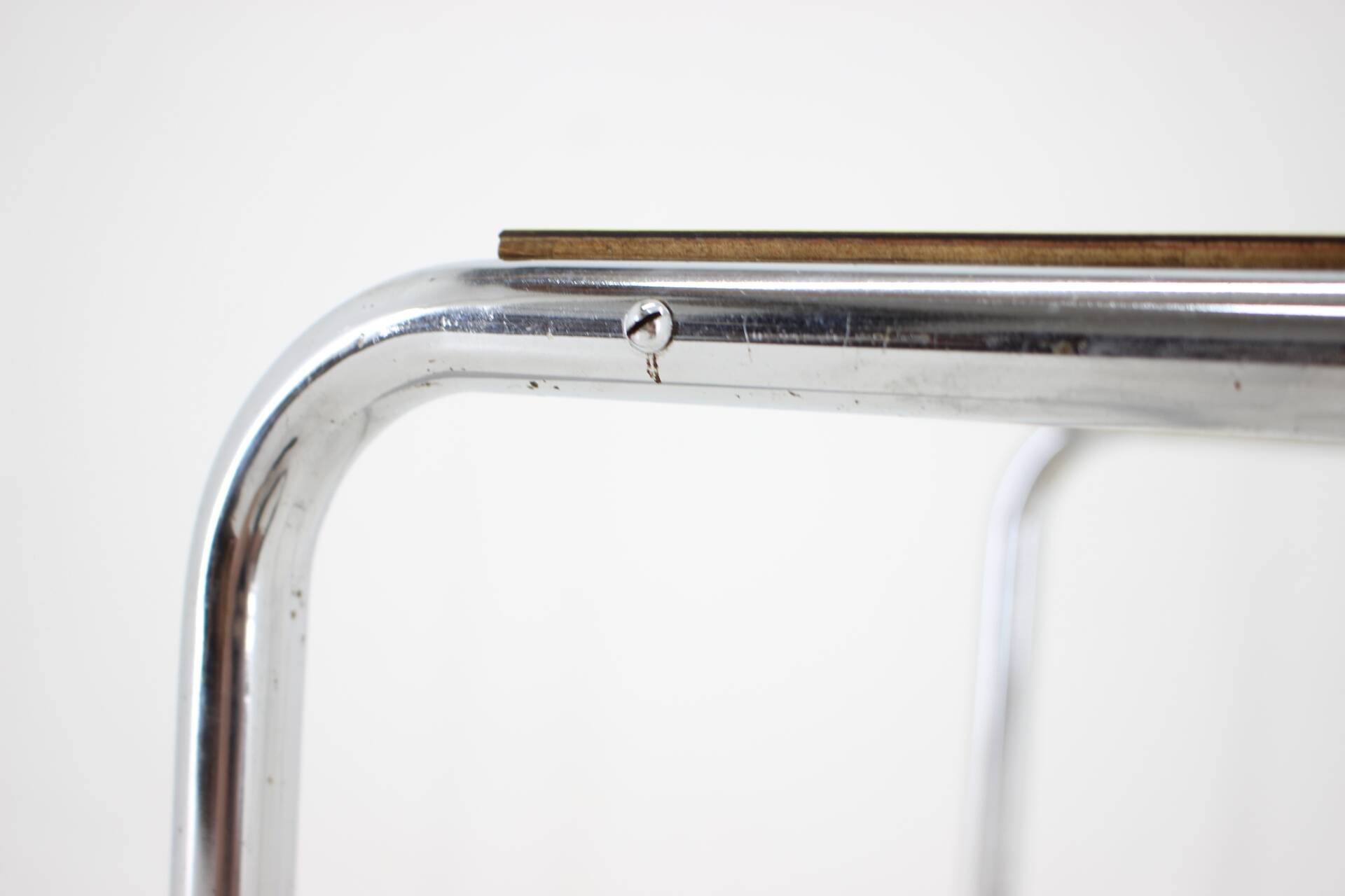 1960s tubular chrome plated side table, czechoslovakia